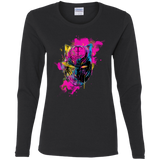 T-Shirts Black / S Graffiti Panther Women's Long Sleeve T-Shirt