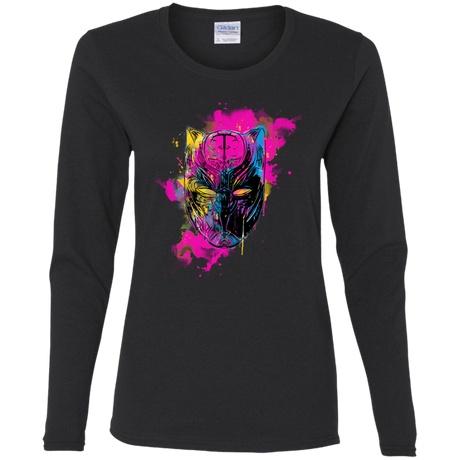 T-Shirts Black / S Graffiti Panther Women's Long Sleeve T-Shirt