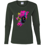 T-Shirts Forest / S Graffiti Panther Women's Long Sleeve T-Shirt