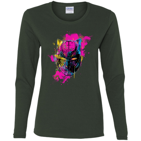 T-Shirts Forest / S Graffiti Panther Women's Long Sleeve T-Shirt