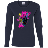 T-Shirts Navy / S Graffiti Panther Women's Long Sleeve T-Shirt