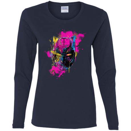 T-Shirts Navy / S Graffiti Panther Women's Long Sleeve T-Shirt