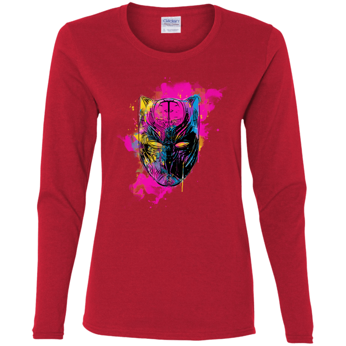 T-Shirts Red / S Graffiti Panther Women's Long Sleeve T-Shirt