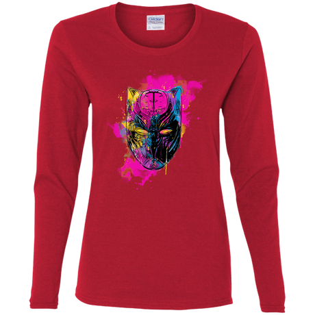 T-Shirts Red / S Graffiti Panther Women's Long Sleeve T-Shirt