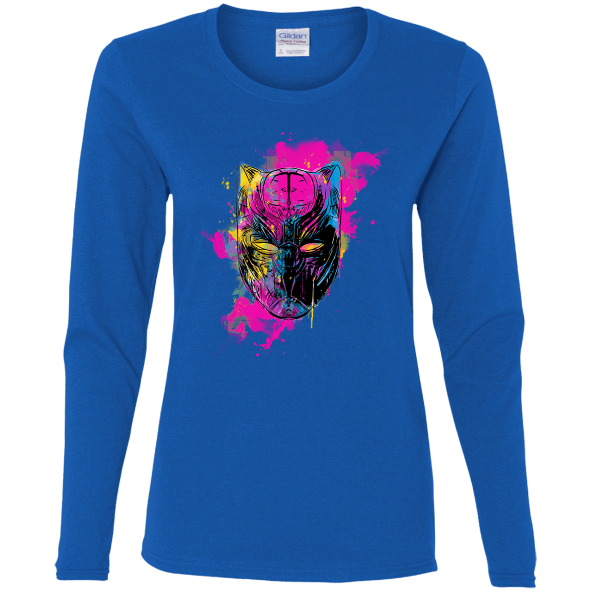 T-Shirts Royal / S Graffiti Panther Women's Long Sleeve T-Shirt