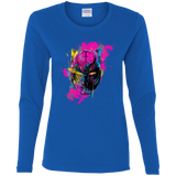 T-Shirts Royal / S Graffiti Panther Women's Long Sleeve T-Shirt