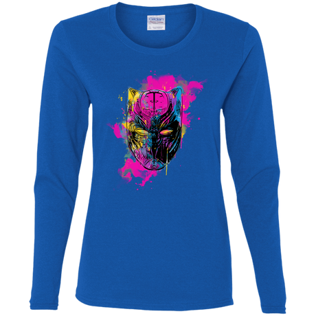 T-Shirts Royal / S Graffiti Panther Women's Long Sleeve T-Shirt