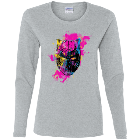 T-Shirts Sport Grey / S Graffiti Panther Women's Long Sleeve T-Shirt