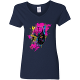 T-Shirts Navy / S Graffiti Panther Women's V-Neck T-Shirt