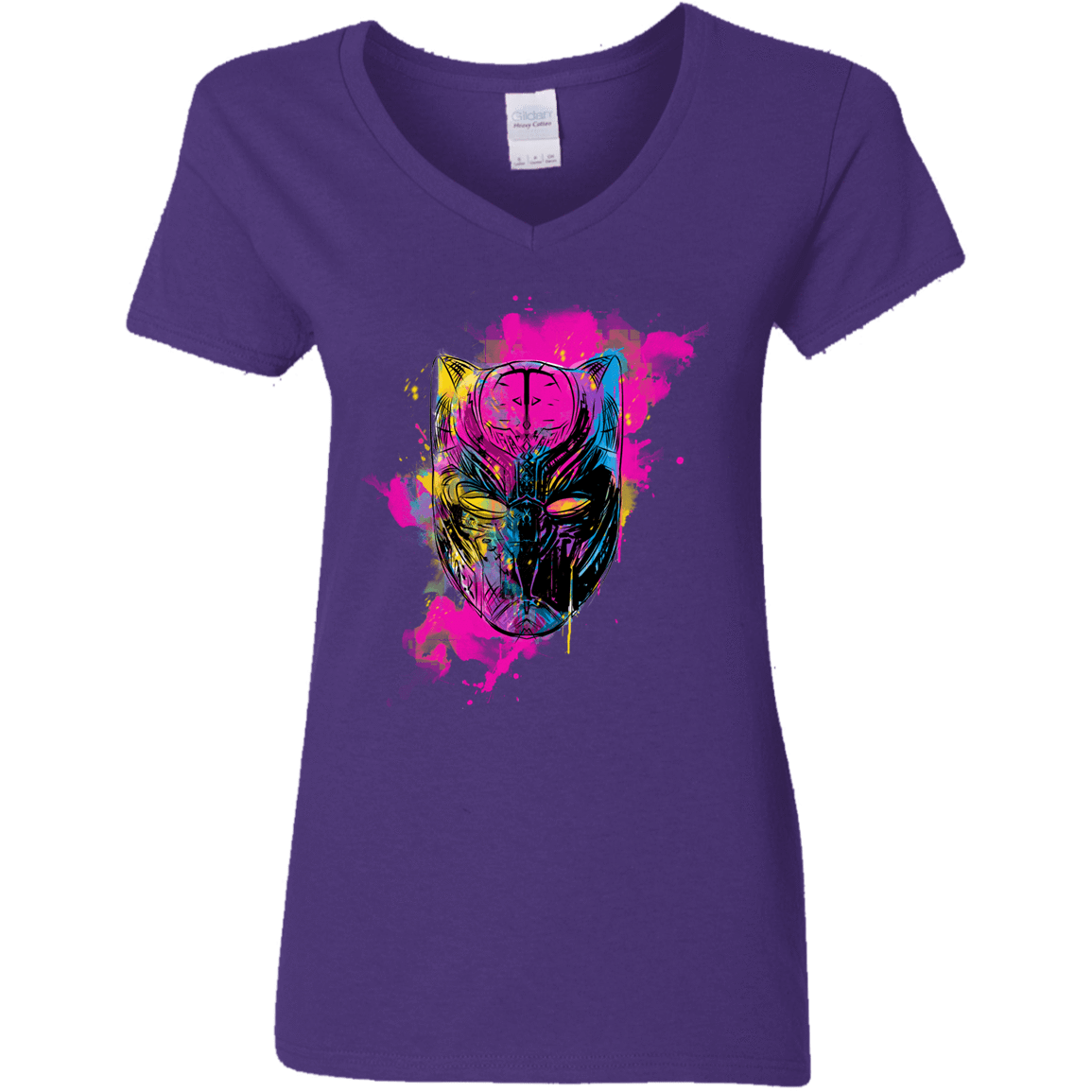 T-Shirts Purple / S Graffiti Panther Women's V-Neck T-Shirt