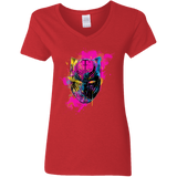 T-Shirts Red / S Graffiti Panther Women's V-Neck T-Shirt