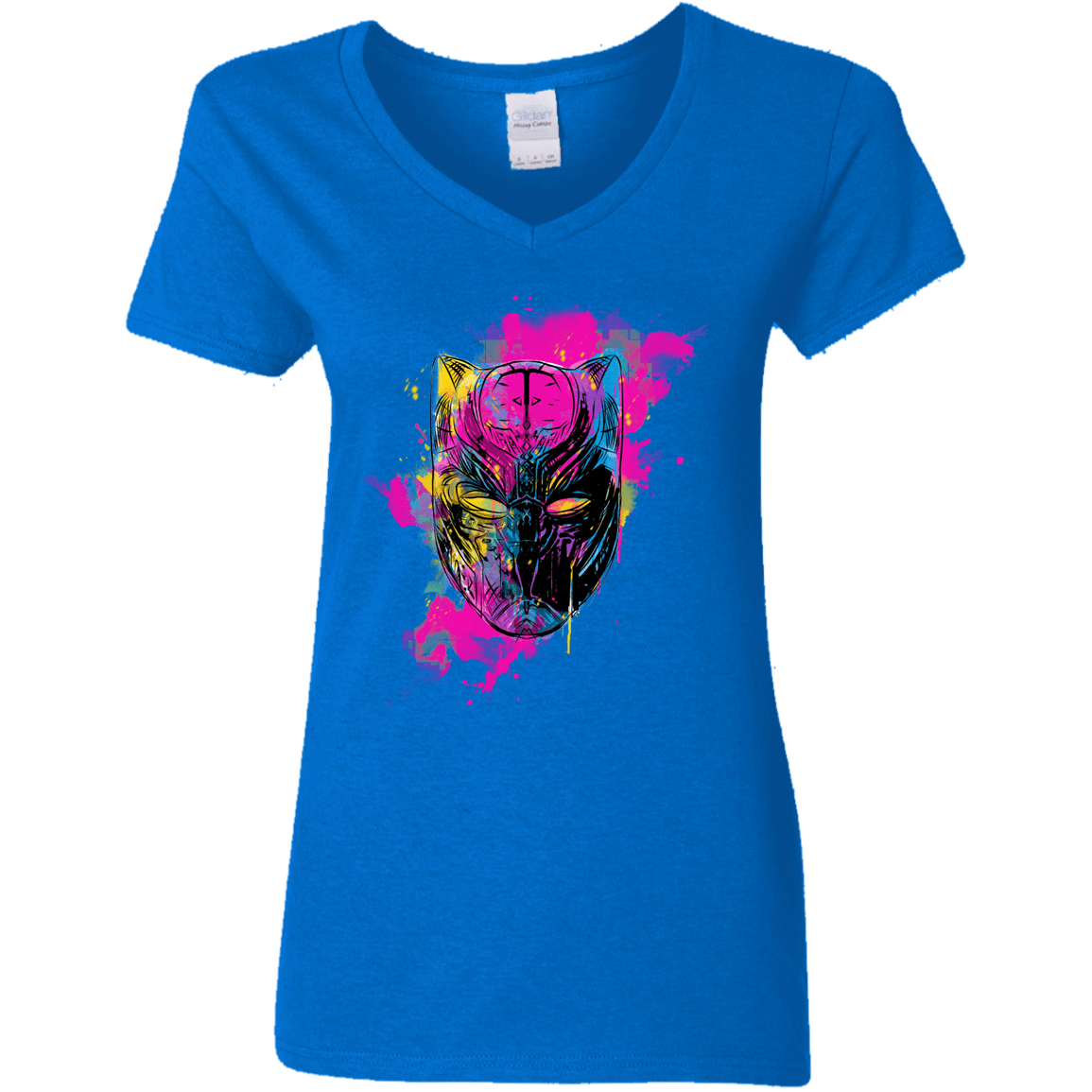 T-Shirts Royal / S Graffiti Panther Women's V-Neck T-Shirt