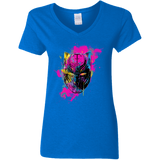 T-Shirts Royal / S Graffiti Panther Women's V-Neck T-Shirt