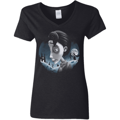 T-Shirts Black / S Grave Wedding Women's V-Neck T-Shirt