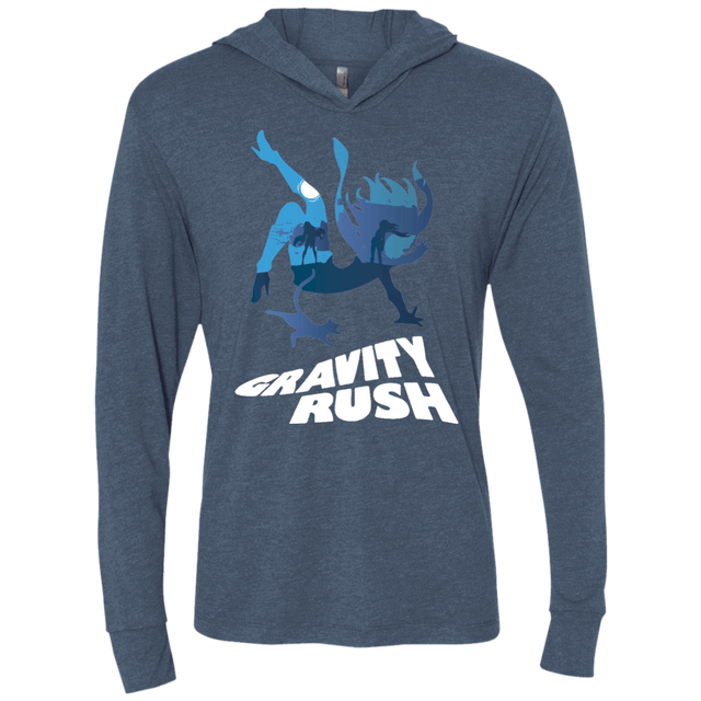 T-Shirts Indigo / X-Small Gravity Rush Triblend Long Sleeve Hoodie Tee