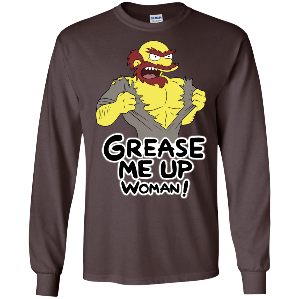 T-Shirts Dark Chocolate / S Grease Me Up Men's Long Sleeve T-Shirt