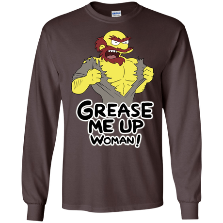 T-Shirts Dark Chocolate / S Grease Me Up Men's Long Sleeve T-Shirt