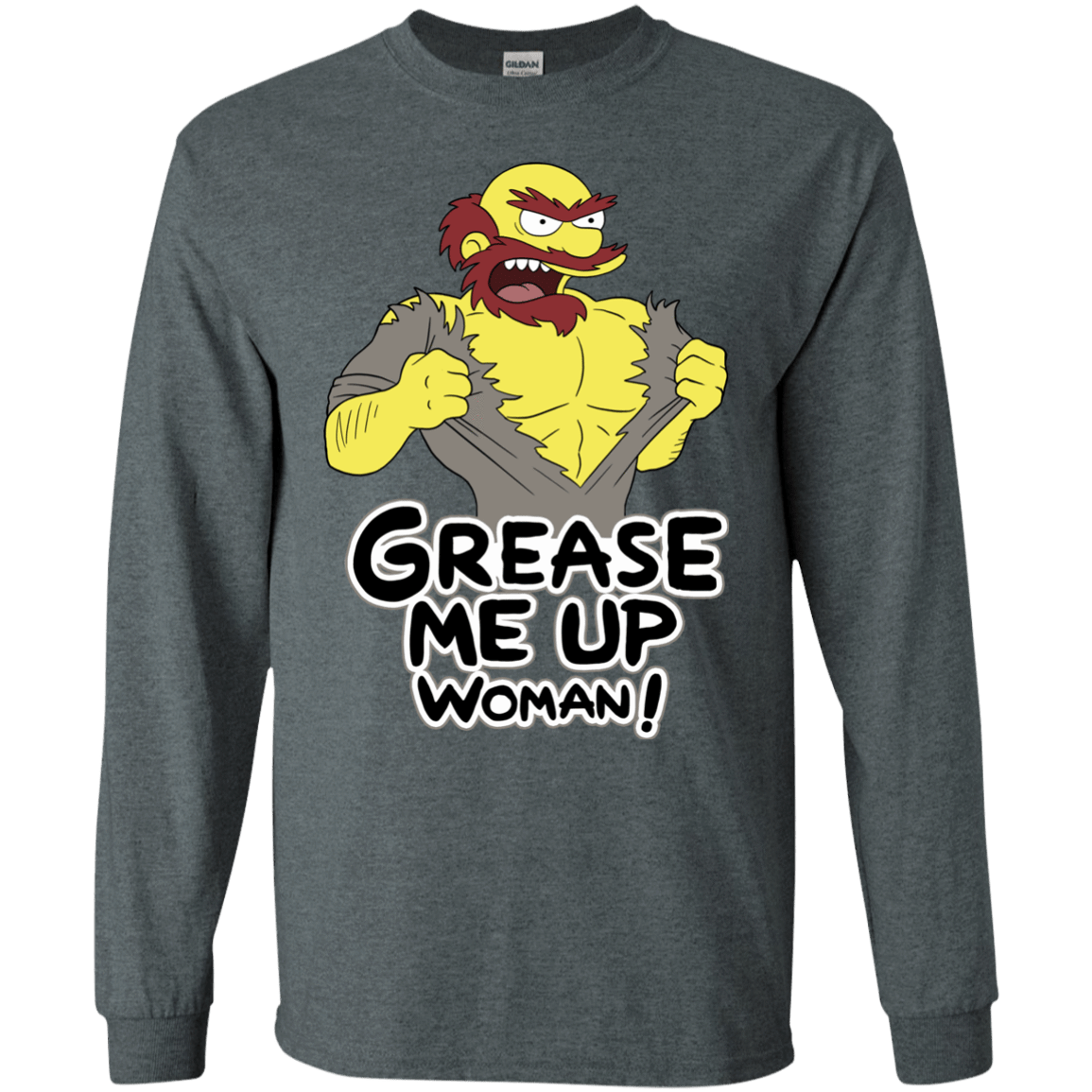 T-Shirts Dark Heather / S Grease Me Up Men's Long Sleeve T-Shirt