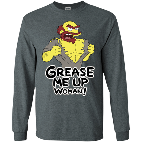 T-Shirts Dark Heather / S Grease Me Up Men's Long Sleeve T-Shirt