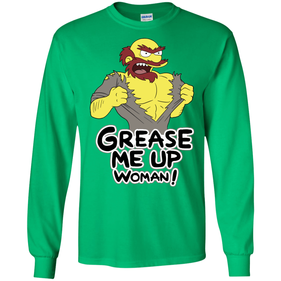 T-Shirts Irish Green / S Grease Me Up Men's Long Sleeve T-Shirt