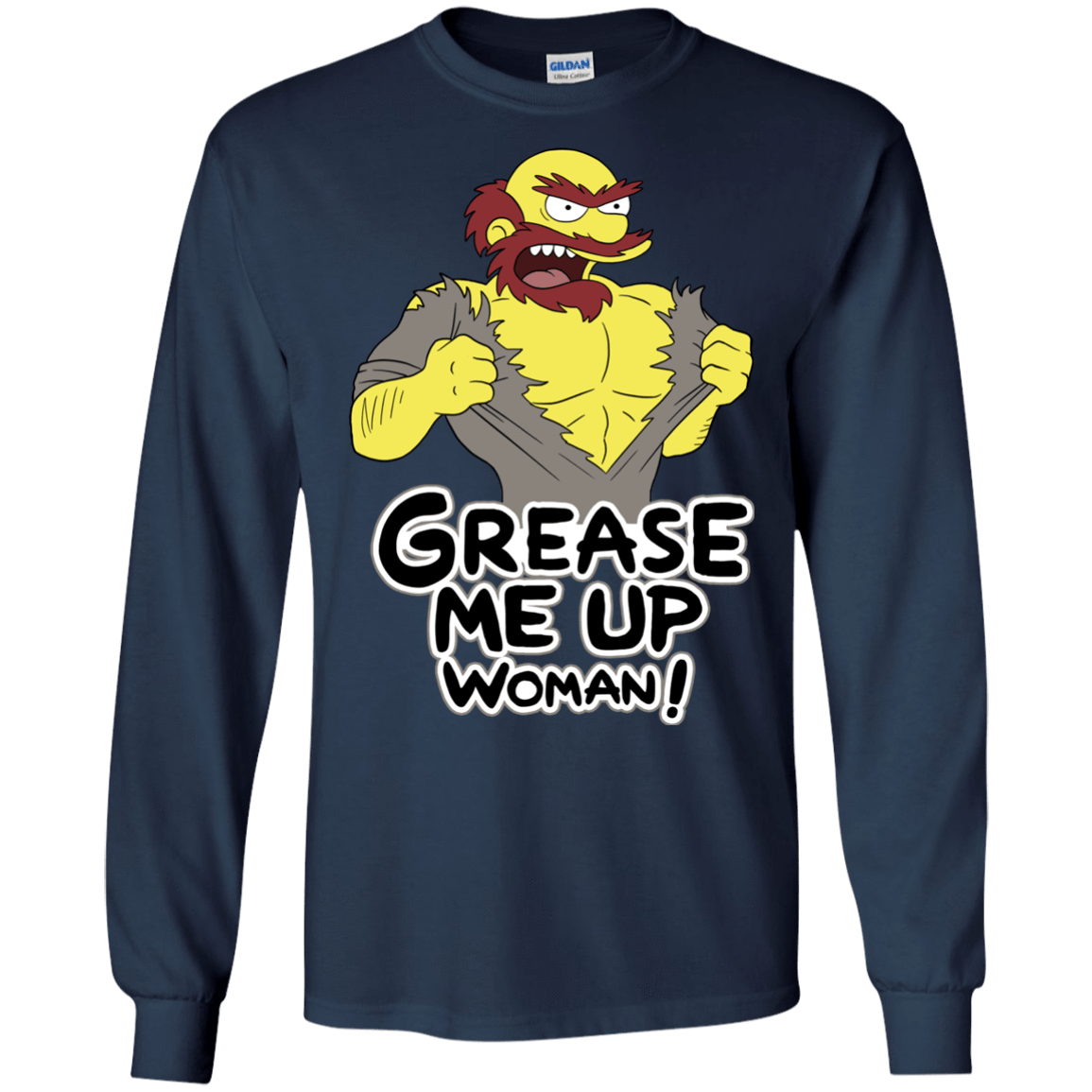 T-Shirts Navy / S Grease Me Up Men's Long Sleeve T-Shirt