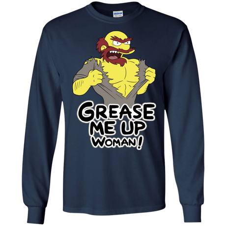 T-Shirts Navy / S Grease Me Up Men's Long Sleeve T-Shirt