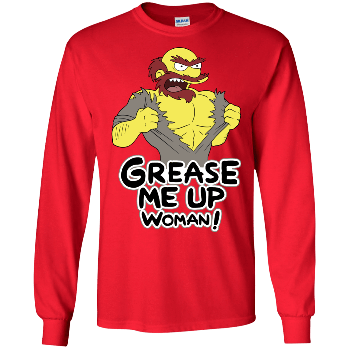 T-Shirts Red / S Grease Me Up Men's Long Sleeve T-Shirt