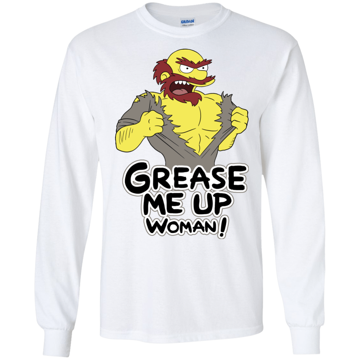 T-Shirts White / S Grease Me Up Men's Long Sleeve T-Shirt