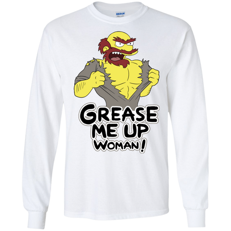 T-Shirts White / S Grease Me Up Men's Long Sleeve T-Shirt