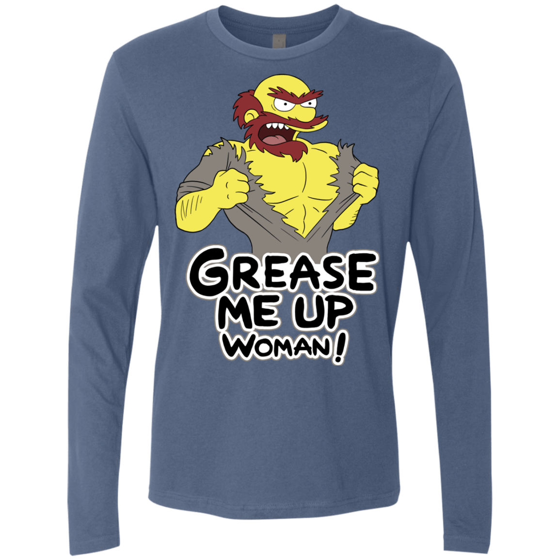 T-Shirts Indigo / S Grease Me Up Men's Premium Long Sleeve