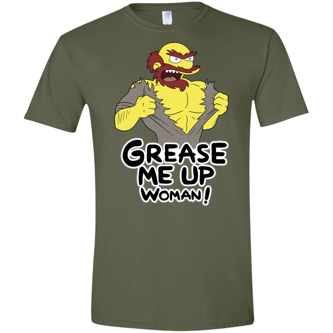 T-Shirts Military Green / S Grease Me Up Men's Semi-Fitted Softstyle