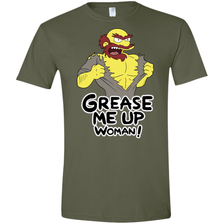 T-Shirts Military Green / S Grease Me Up Men's Semi-Fitted Softstyle