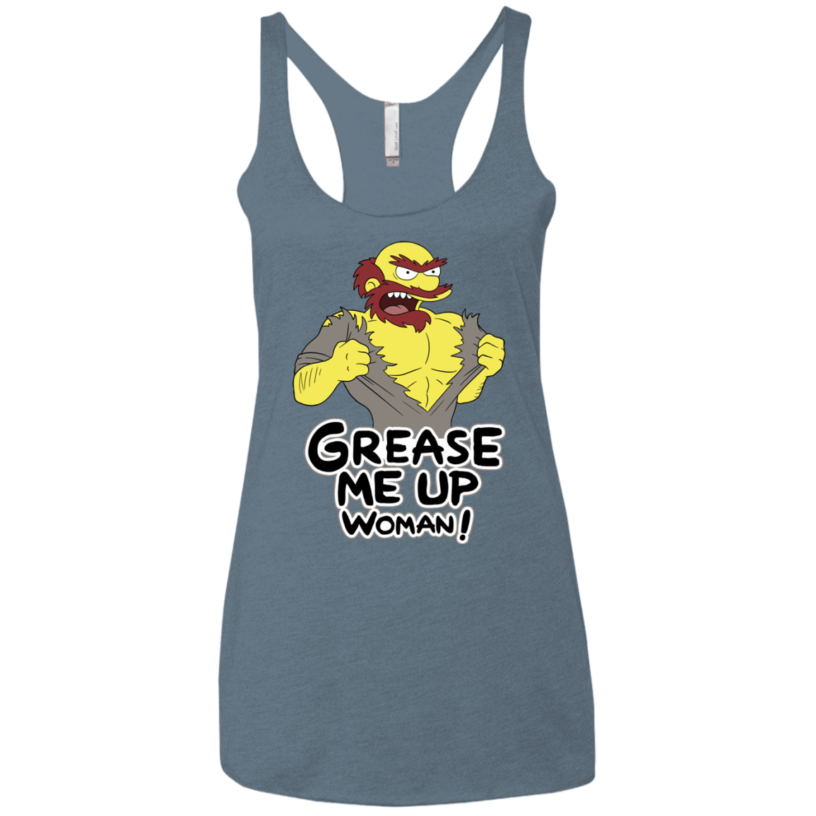 T-Shirts Indigo / X-Small Grease Me Up Women's Triblend Racerback Tank