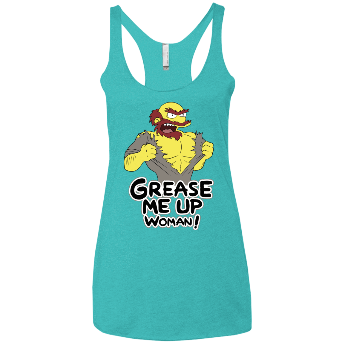 T-Shirts Tahiti Blue / X-Small Grease Me Up Women's Triblend Racerback Tank