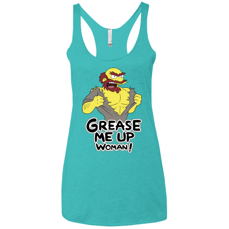 T-Shirts Tahiti Blue / X-Small Grease Me Up Women's Triblend Racerback Tank