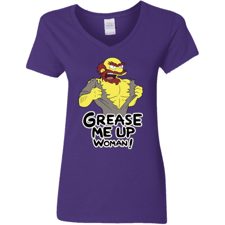 T-Shirts Purple / S Grease Me Up Women's V-Neck T-Shirt