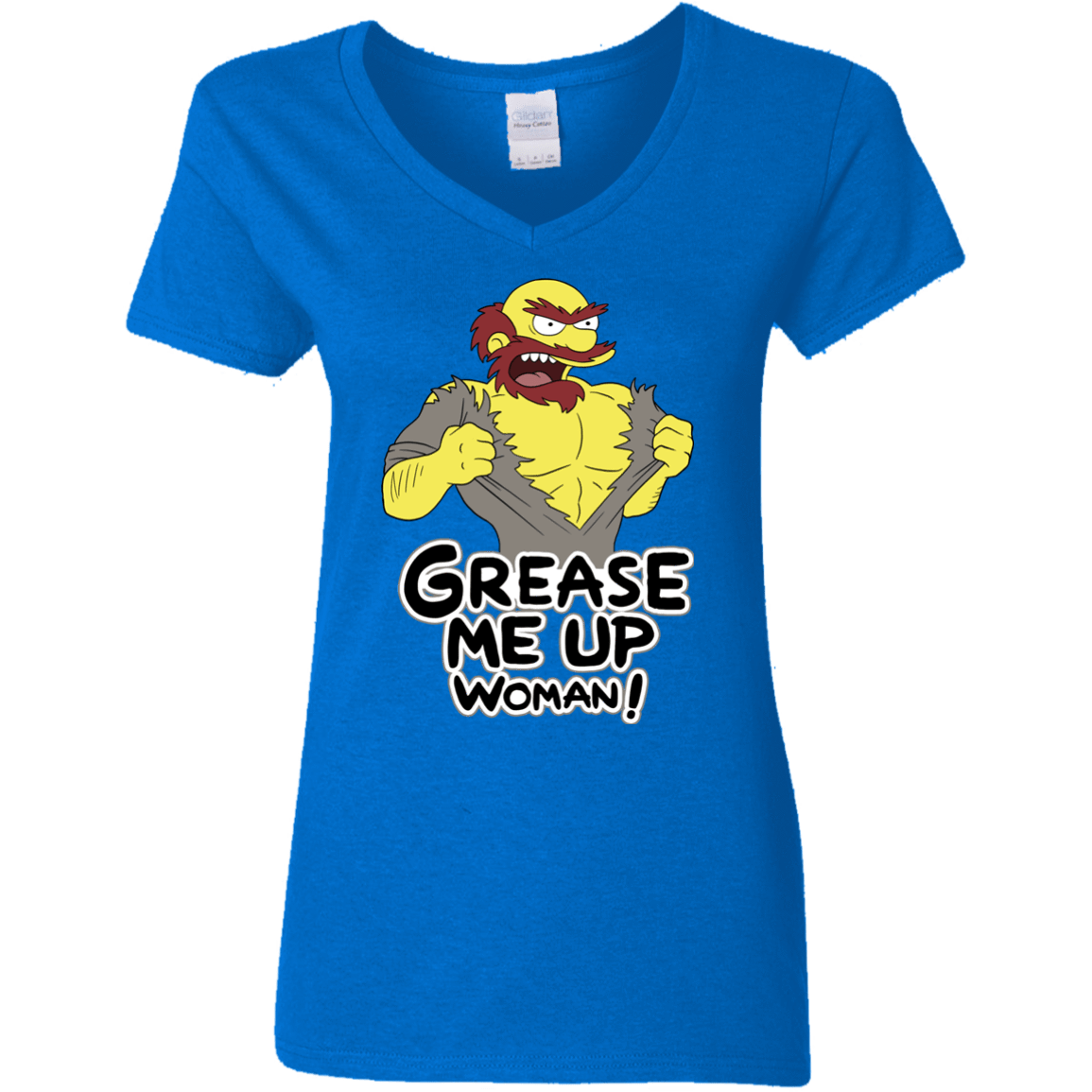 T-Shirts Royal / S Grease Me Up Women's V-Neck T-Shirt