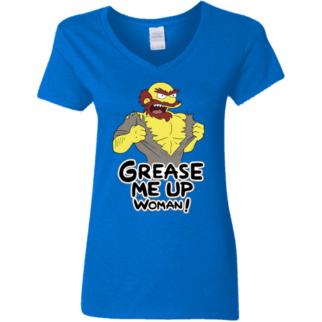 T-Shirts Royal / S Grease Me Up Women's V-Neck T-Shirt