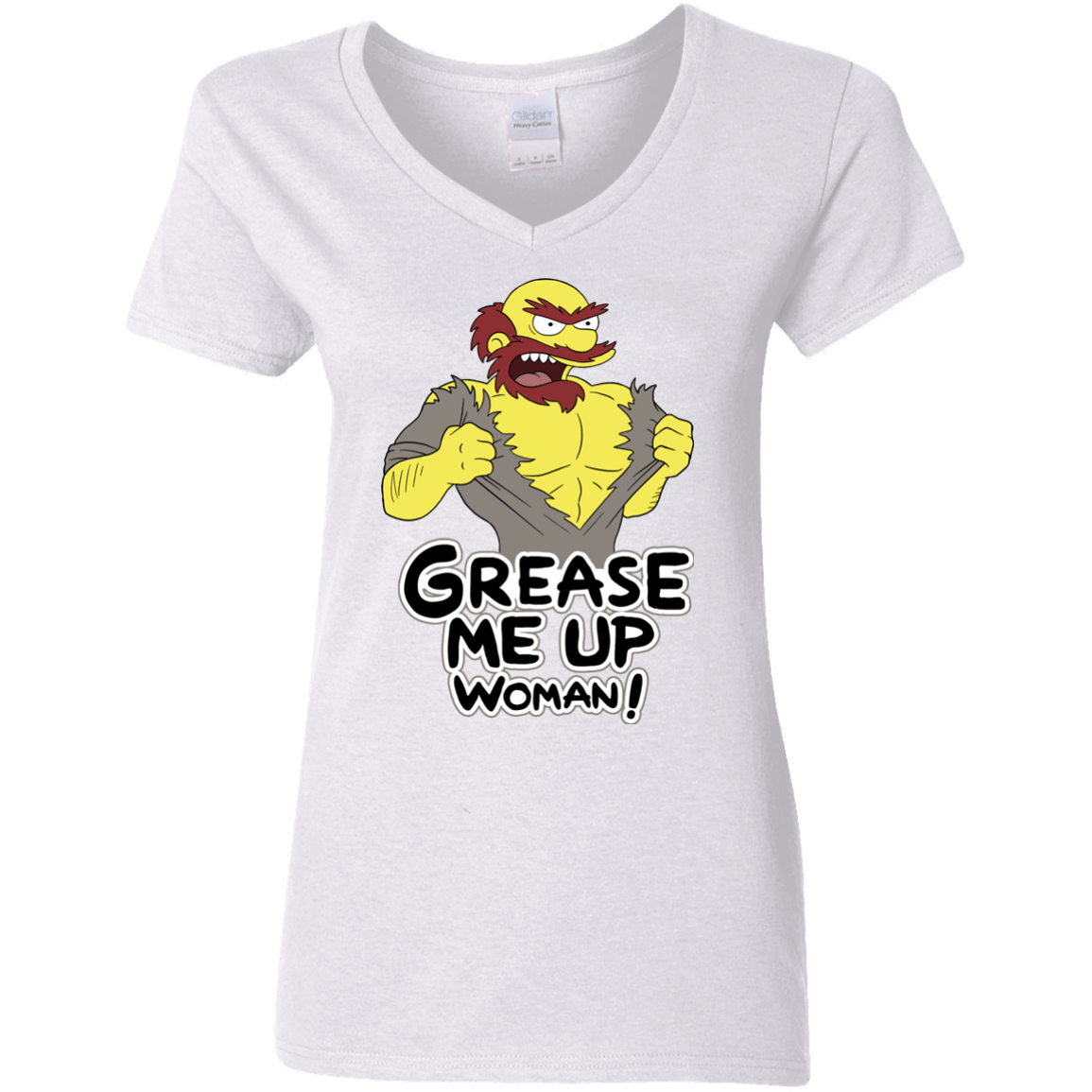 T-Shirts White / S Grease Me Up Women's V-Neck T-Shirt