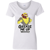 T-Shirts White / S Grease Me Up Women's V-Neck T-Shirt