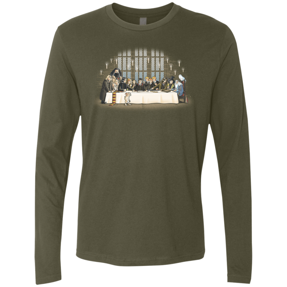 T-Shirts Military Green / S Great Hall Dinner Men's Premium Long Sleeve