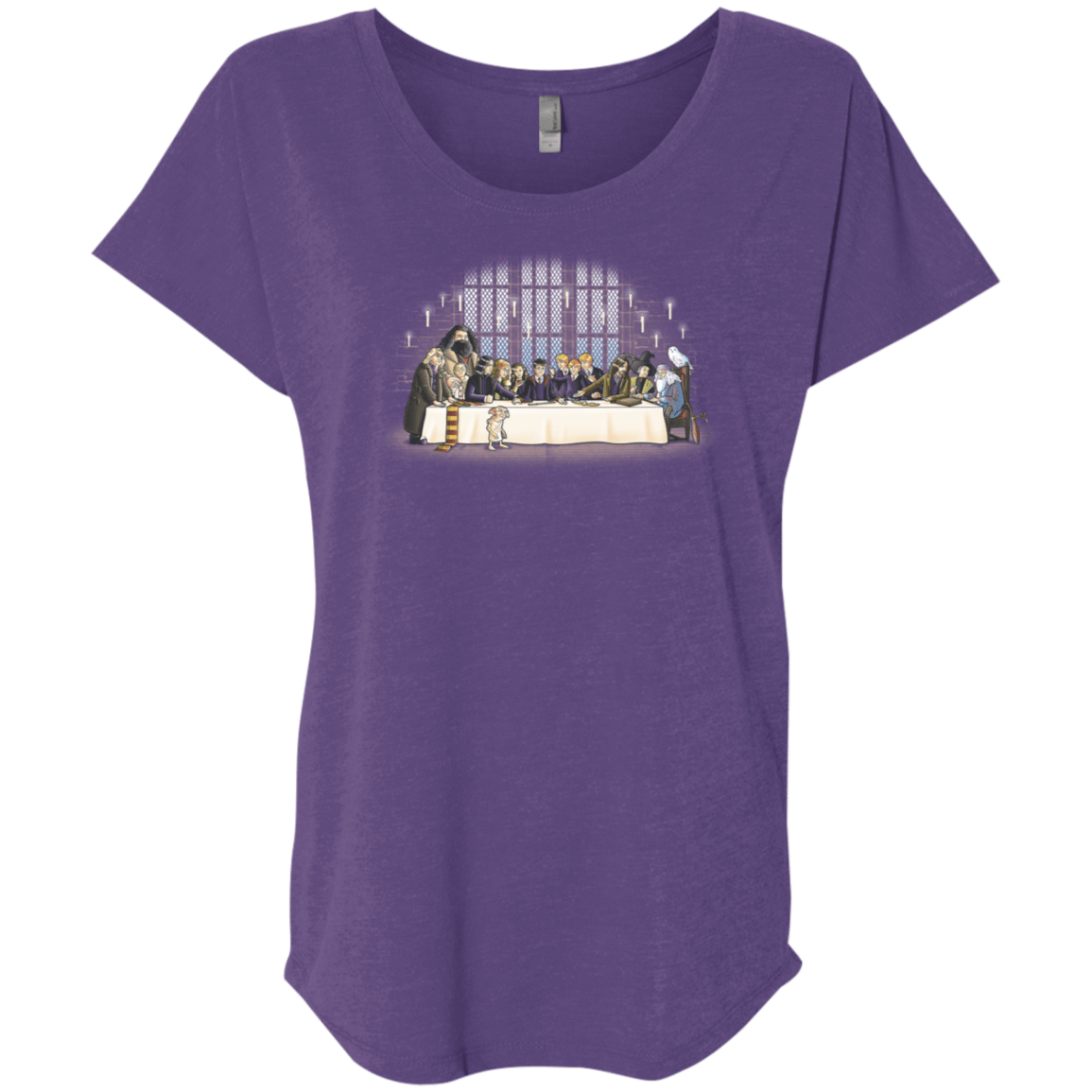 T-Shirts Purple Rush / X-Small Great Hall Dinner Triblend Dolman Sleeve