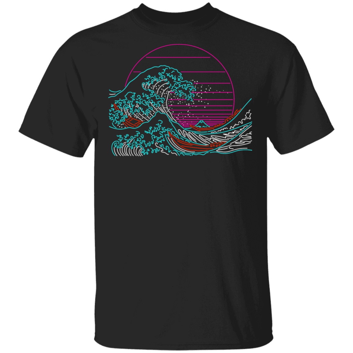 T-Shirts Black / S Great Neon Wave T-Shirt