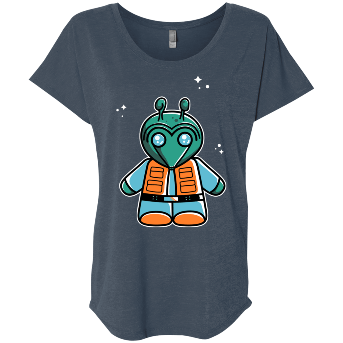 T-Shirts Indigo / X-Small Greedo Cute Triblend Dolman Sleeve