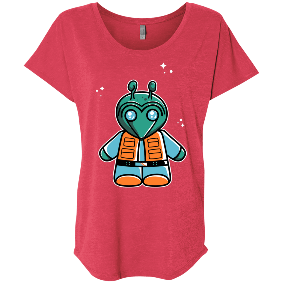 T-Shirts Vintage Red / X-Small Greedo Cute Triblend Dolman Sleeve