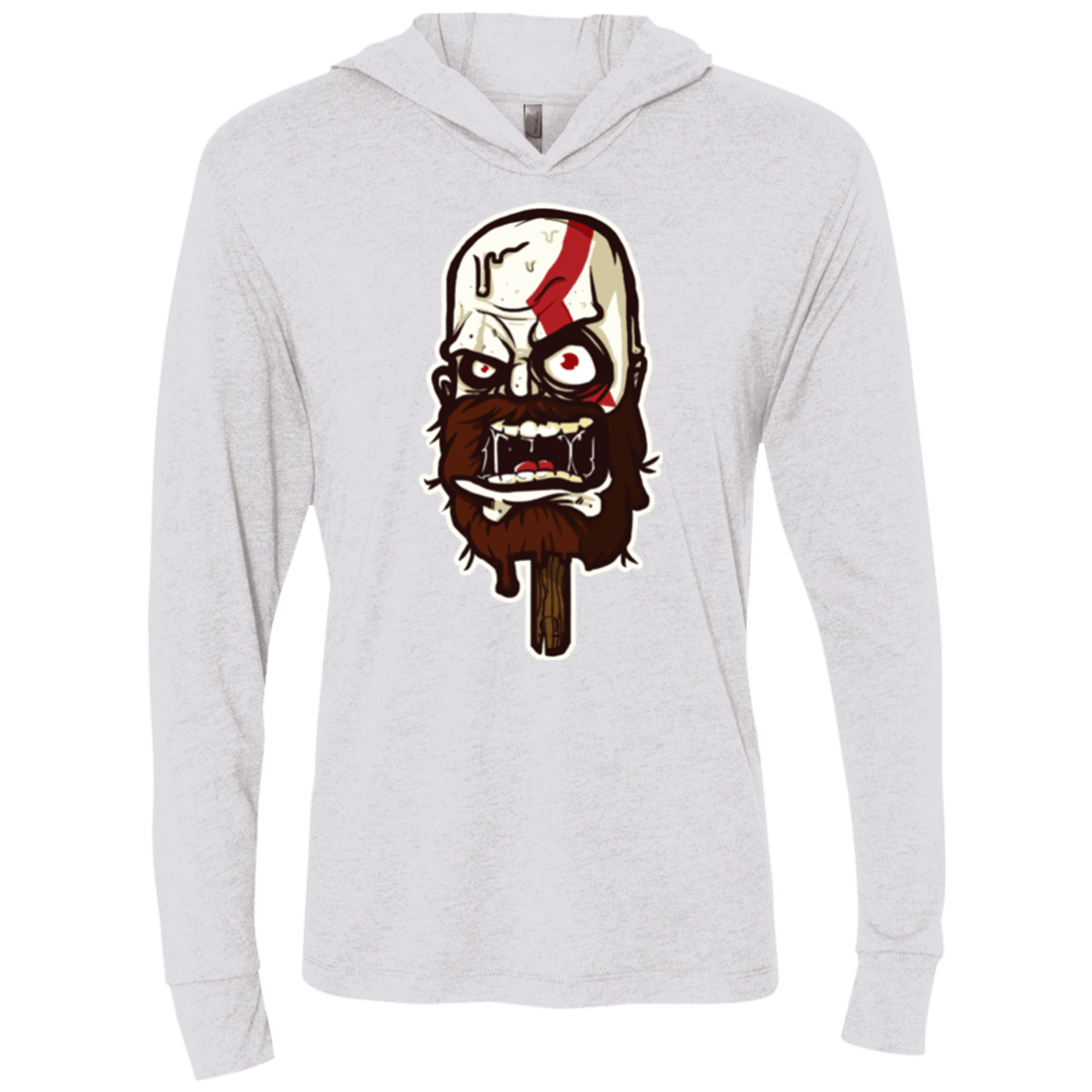 T-Shirts Heather White / X-Small Greek Ice Cream Triblend Long Sleeve Hoodie Tee