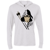 T-Shirts Heather White / X-Small Green Archer Triblend Long Sleeve Hoodie Tee