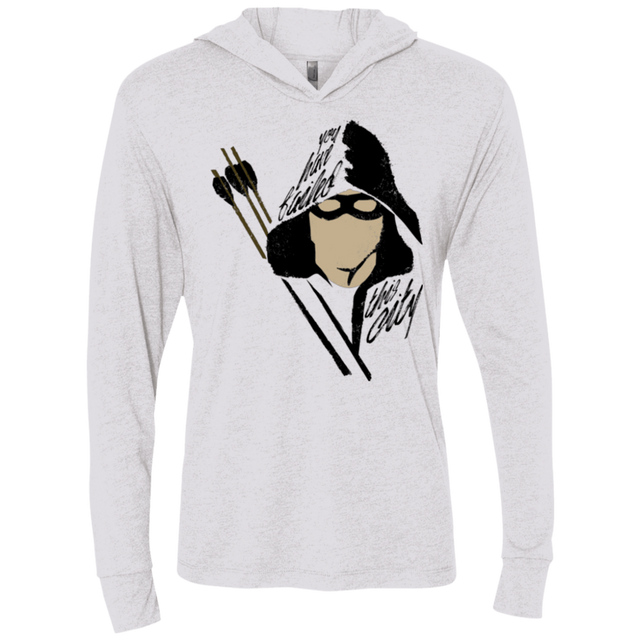 T-Shirts Heather White / X-Small Green Archer Triblend Long Sleeve Hoodie Tee