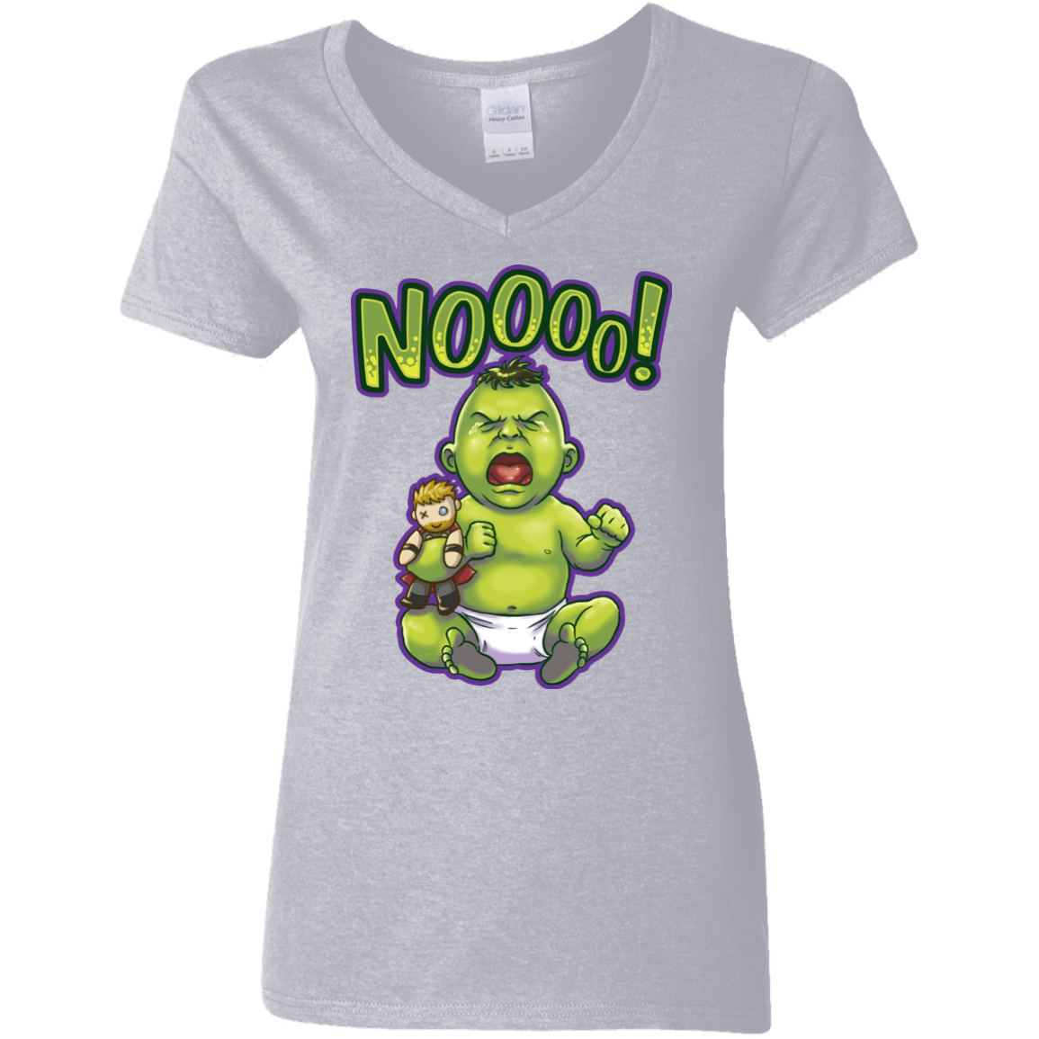 T-Shirts Sport Grey / S Green Crybaby Women's V-Neck T-Shirt