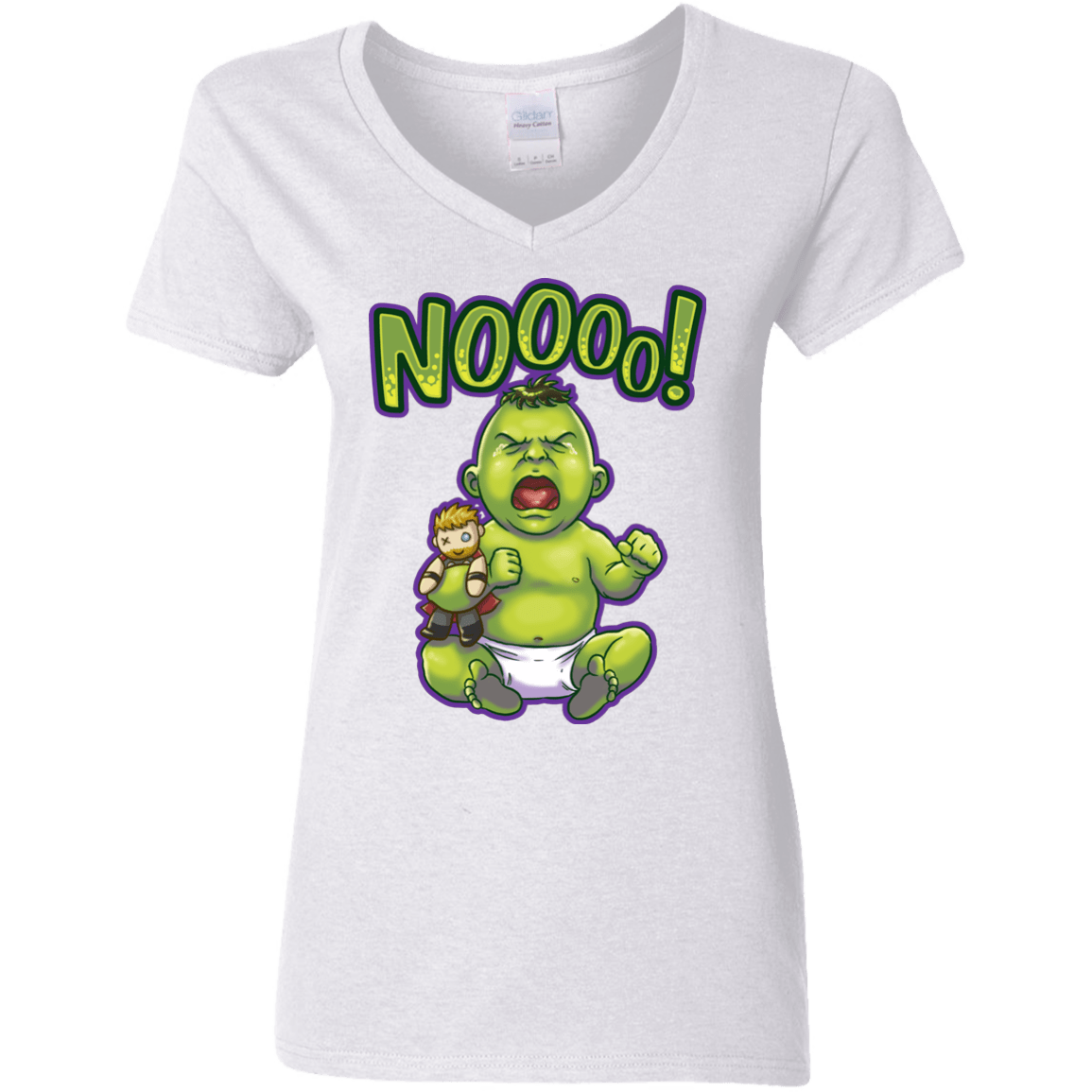 T-Shirts White / S Green Crybaby Women's V-Neck T-Shirt